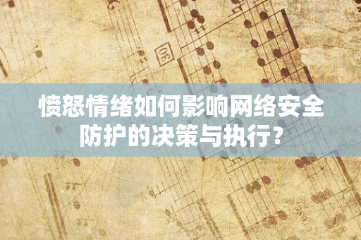 愤怒情绪如何影响网络安全防护的决策与执行？
