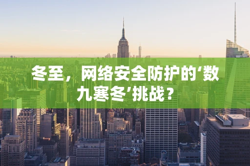 冬至，网络安全防护的‘数九寒冬’挑战？