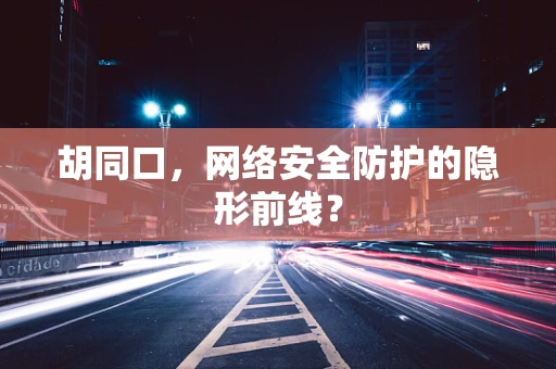 胡同口，网络安全防护的隐形前线？