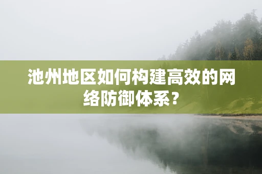 池州地区如何构建高效的网络防御体系？