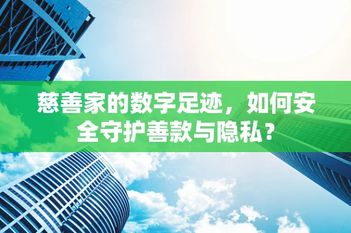 慈善家的数字足迹，如何安全守护善款与隐私？