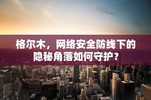 格尔木，网络安全防线下的隐秘角落如何守护？
