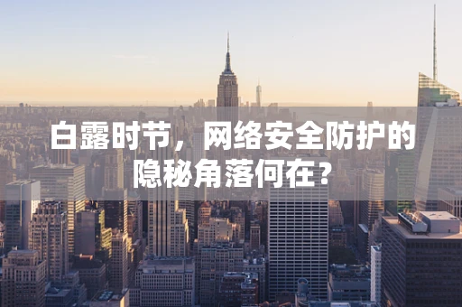 白露时节，网络安全防护的隐秘角落何在？