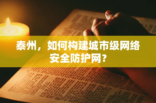 泰州，如何构建城市级网络安全防护网？