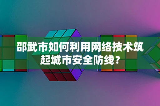 邵武市如何利用网络技术筑起城市安全防线？
