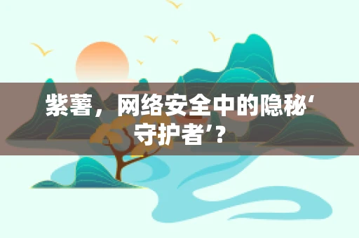 紫薯，网络安全中的隐秘‘守护者’？
