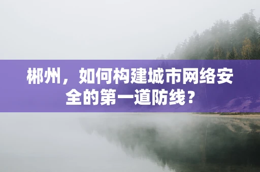 郴州，如何构建城市网络安全的第一道防线？