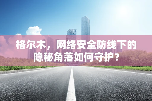格尔木，网络安全防线下的隐秘角落如何守护？