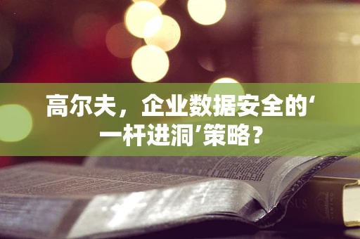 高尔夫，企业数据安全的‘一杆进洞’策略？