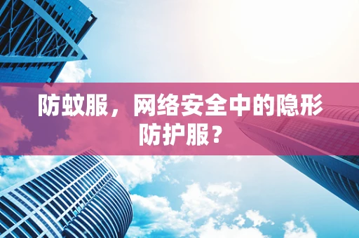 防蚊服，网络安全中的隐形防护服？