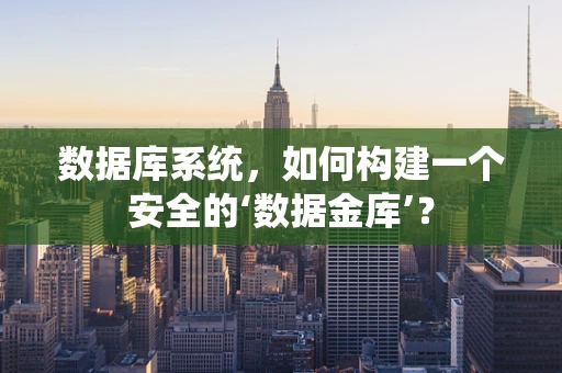 数据库系统，如何构建一个安全的‘数据金库’？