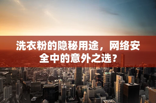 洗衣粉的隐秘用途，网络安全中的意外之选？