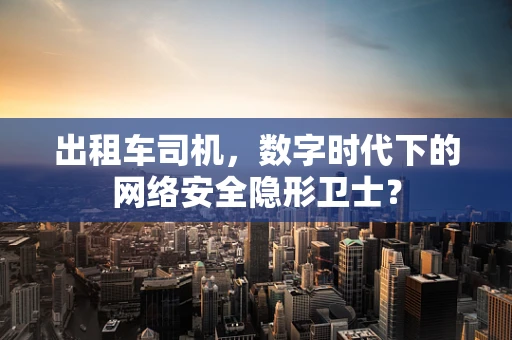 出租车司机，数字时代下的网络安全隐形卫士？