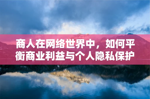 商人在网络世界中，如何平衡商业利益与个人隐私保护？