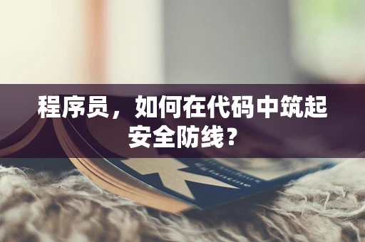 程序员，如何在代码中筑起安全防线？