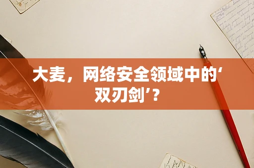大麦，网络安全领域中的‘双刃剑’？