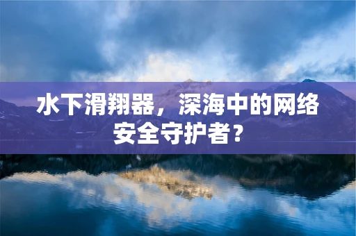 水下滑翔器，深海中的网络安全守护者？