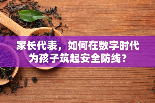 家长代表，如何在数字时代为孩子筑起安全防线？