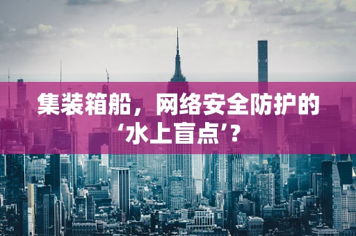 集装箱船，网络安全防护的‘水上盲点’？