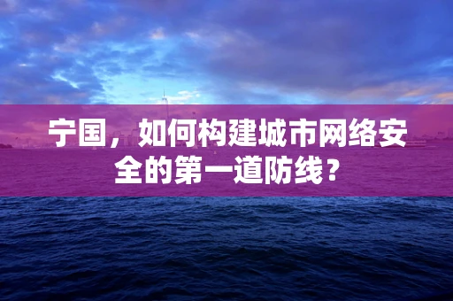 宁国，如何构建城市网络安全的第一道防线？