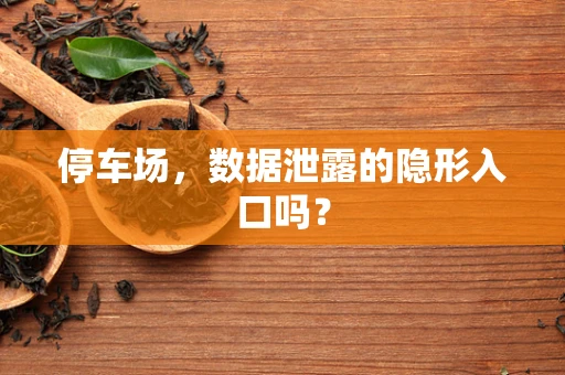 停车场，数据泄露的隐形入口吗？
