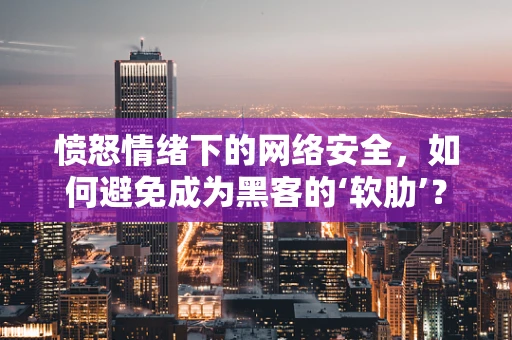 愤怒情绪下的网络安全，如何避免成为黑客的‘软肋’？