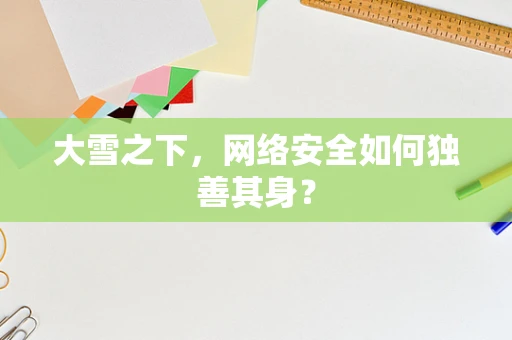 大雪之下，网络安全如何独善其身？