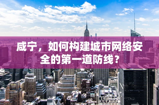 咸宁，如何构建城市网络安全的第一道防线？