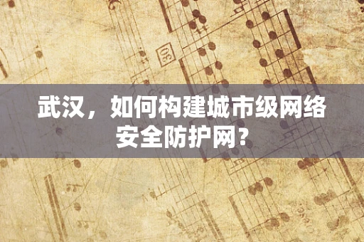 武汉，如何构建城市级网络安全防护网？