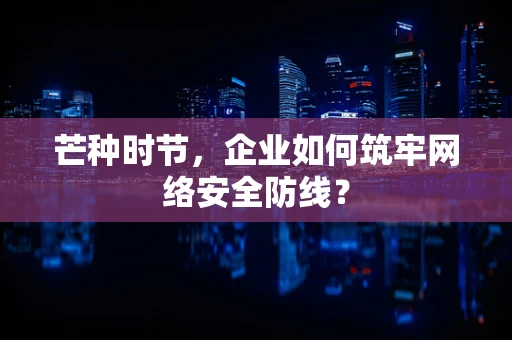 芒种时节，企业如何筑牢网络安全防线？