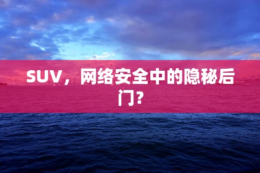 SUV，网络安全中的隐秘后门？