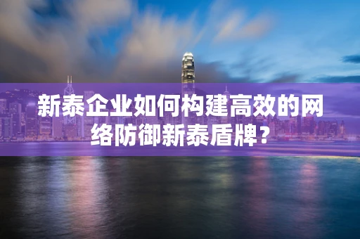 新泰企业如何构建高效的网络防御新泰盾牌？
