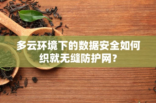 多云环境下的数据安全如何织就无缝防护网？