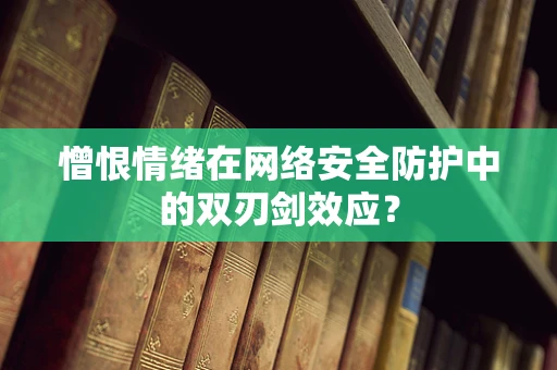 憎恨情绪在网络安全防护中的双刃剑效应？