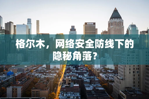 格尔木，网络安全防线下的隐秘角落？