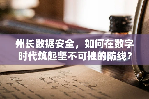 州长数据安全，如何在数字时代筑起坚不可摧的防线？