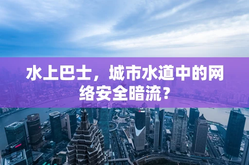 水上巴士，城市水道中的网络安全暗流？