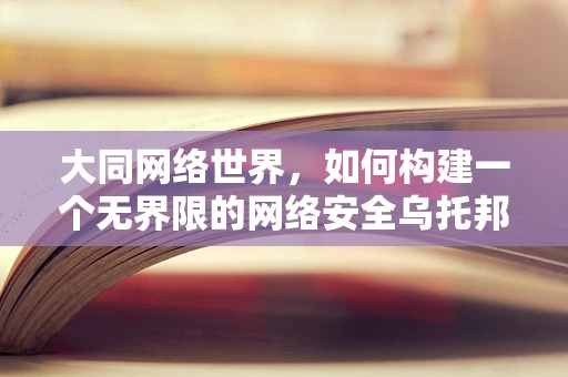 大同网络世界，如何构建一个无界限的网络安全乌托邦？