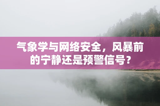 气象学与网络安全，风暴前的宁静还是预警信号？